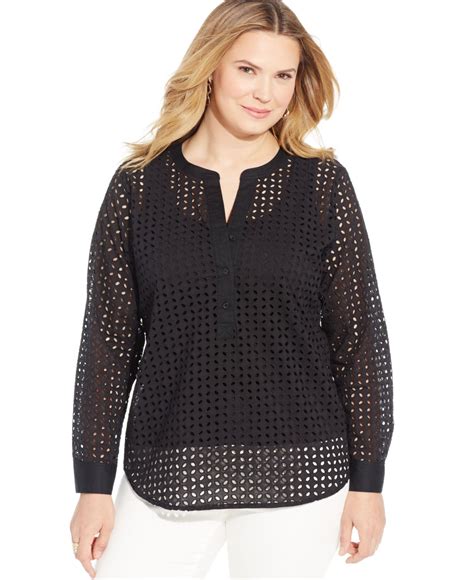 michael kors black long sleeve shirt|michael kors black blouse.